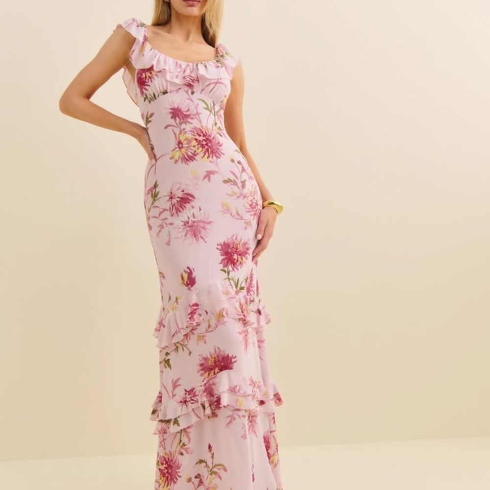 Reformation Pink Floral Maxi Dress